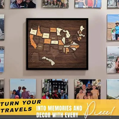 🔥Limited 49% off - USA Wooden Travel Map Puzzle for Adventure Lovers