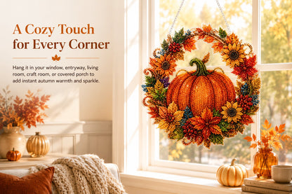 🔥Last Day 49% OFF - 🍂✨Autumn Harvest Pumpkin Diamond Art Hanging Ornament Kit